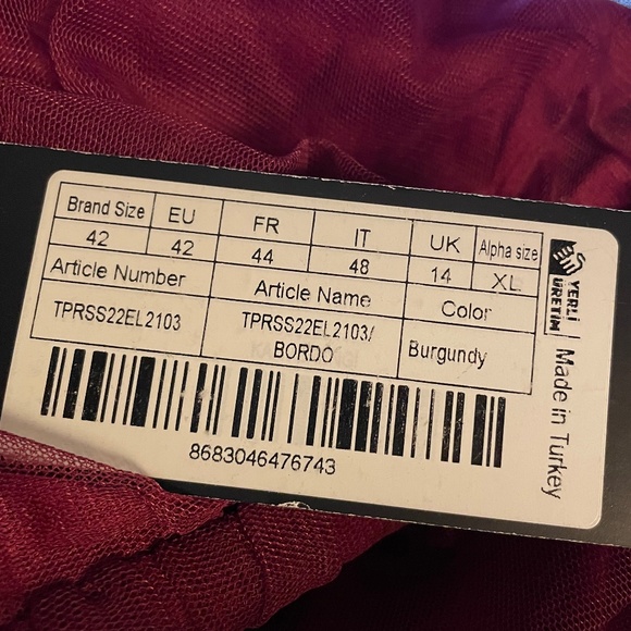 NWT Trendyol halter neck ruched mini dress ruffle red holiday dance bodycon 10 - Picture 10 of 10